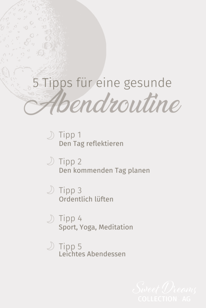 Gesunde Abendroutine Tipps