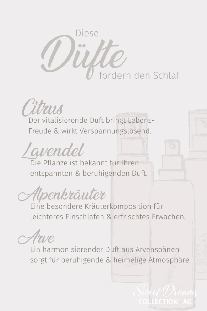 Grafik mit Dueften, die das Einschlafen foerdern