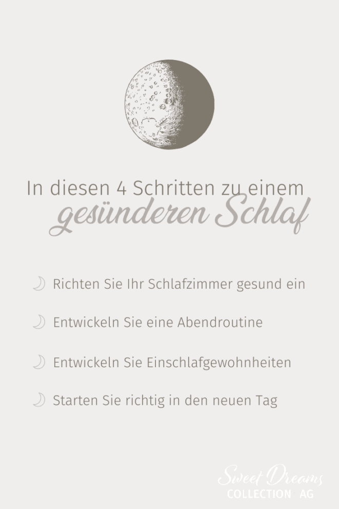 Grafik zu gesuenderem Schlaf in vier Schritten